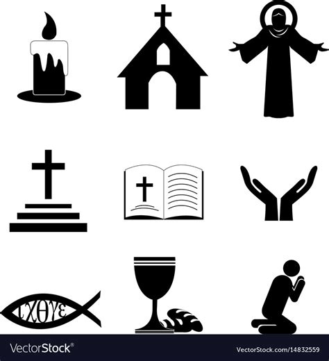 Christian faith icons Royalty Free Vector Image