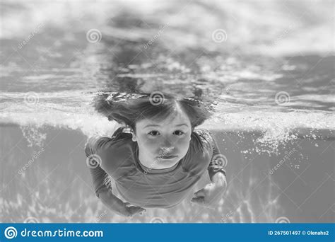 Kid Boy Swim Underwater in Sea. Kid Swimming in Pool Under Water Stock Image - Image of enjoy ...