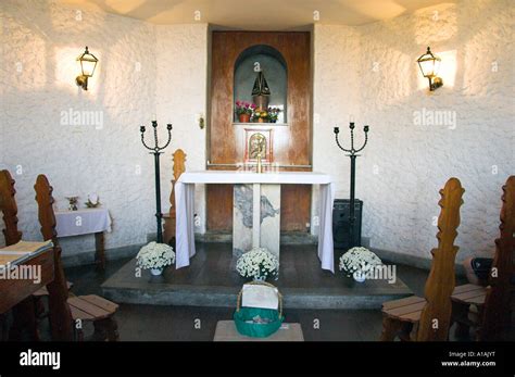 Interior chapel below Christ the Redeemer statue on Corcovado mountain in Rio De Janeiro Brazil ...