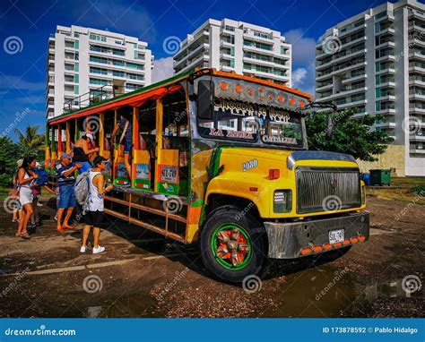 CARTAGENA, COLOMBIA - NOVEMBER 12, 2019: Traditional Tourist Bus, Chiva in Cartagena Colombia ...