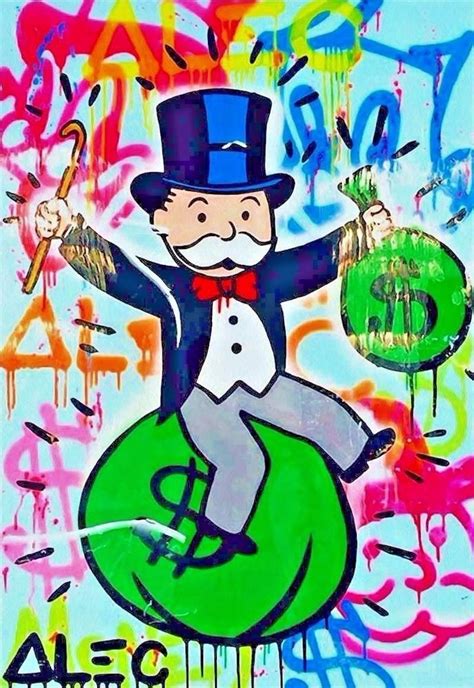 Alec Monopoly Riding money Oil Painting HD Print On Canvas Decor,12X18 ...