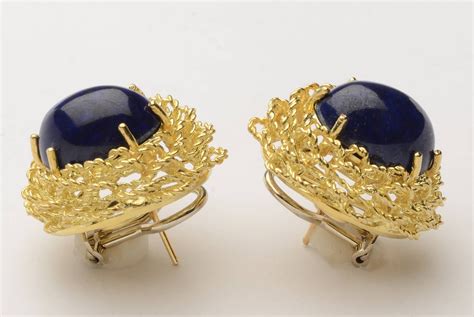 Lapis Lazuli Gold Earrings For Sale at 1stDibs