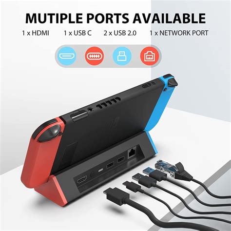 Hub till Nintendo Switch/Switch OLED HDMI med Ethernet USB - Gaminghuset.se