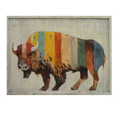 Brilliant Buffalo Wall Art Painted Wood Walls, Hand Painted Wall Art ...