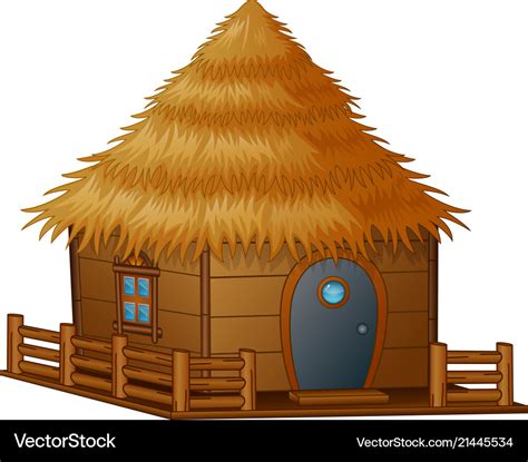 Cartoon hut on a white background Royalty Free Vector Image