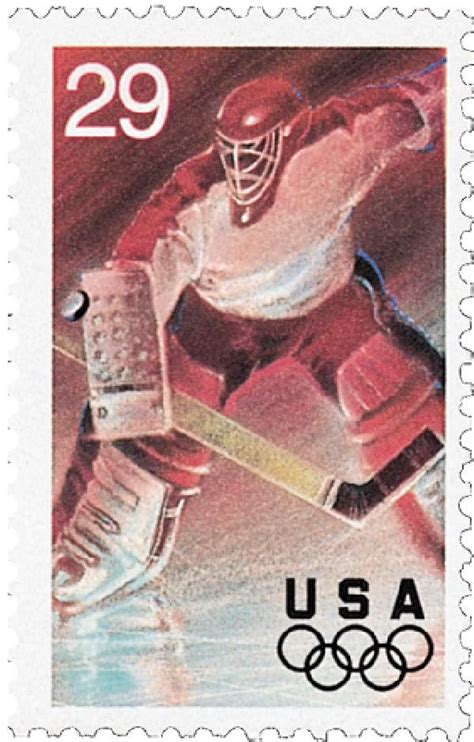 1994 29c Winter Olympics: Ice Hockey | Ice hockey, Usa stamps, Hockey