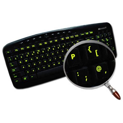 English UK glowing keyboard stickers