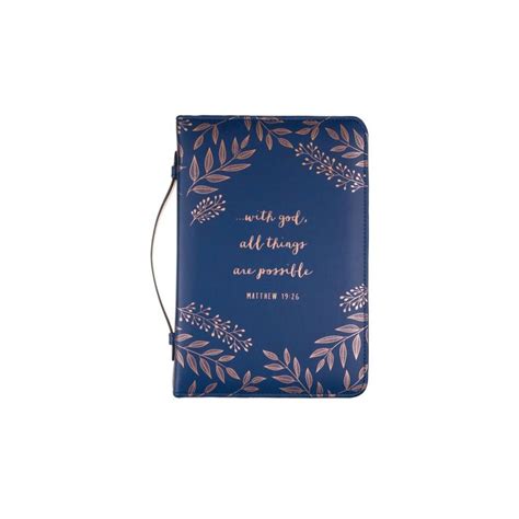 Matthew 19:26 Rose Gold & Blue Bible Cover | Blue bible, Matthew 19 26 ...