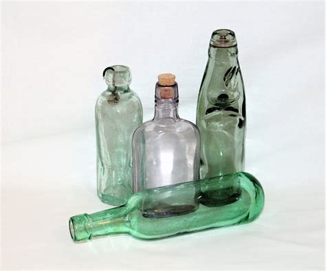 Antique Glass Bottle, Round Bottom Soda Bottle, Collectible Bottle