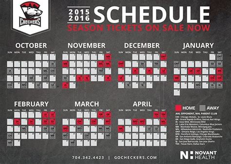 November 8, 2015 Charlotte Checkers vs Manitoba Moose - Magnet Schedule ...