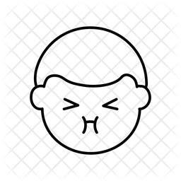 Annoyed Boy Icon - Download in Line Style