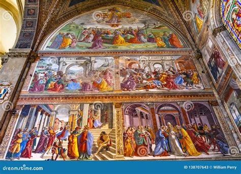 Ghirlandaio Fresco Life Virgin Santa Maria Novella Church Florence Italy Editorial Stock Photo ...