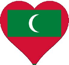 GIF Coeur Maldives Asie Drapeaux