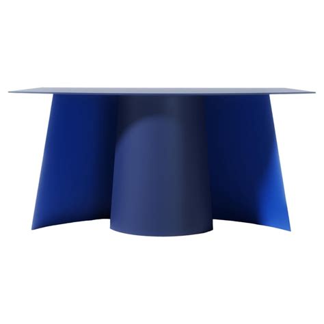 Modern Console Curved Lacquered Aluminium Blue Bespoke Colour for Dilmos For Sale at 1stDibs