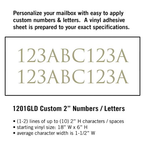 Salsbury Industries 2 Inch Horizontal Vinyl Custom Numbers / Letters – Prime Mailboxes