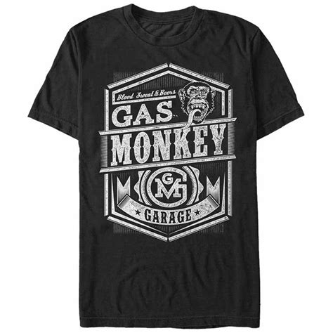 Gas Monkey Garage Monkey Vector Black T-Shirt