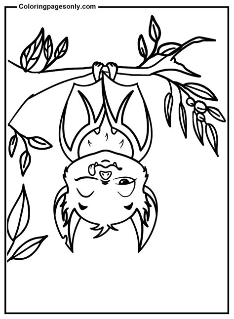 Cute Bat Coloring Page - Free Printable Coloring Pages