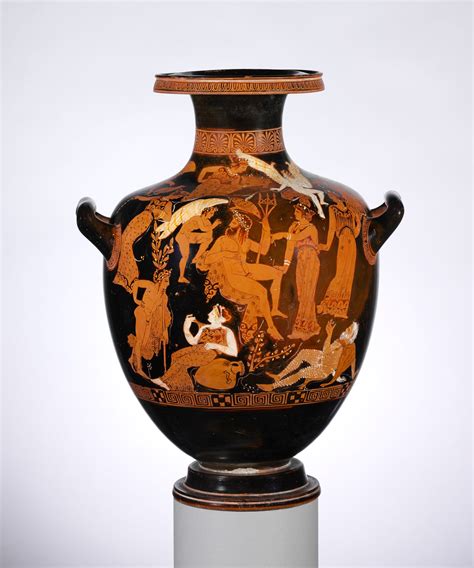 Attributed to the Erbach Painter | Terracotta hydria: kalpis (water jar) | Greek, Attic | Late ...
