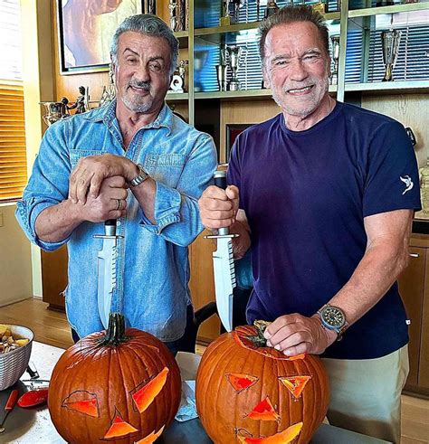 Arnold Schwarzenegger Reunites with Sylvester Stallone for Halloween Fun