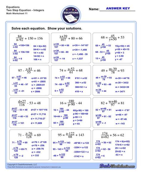 Two Step Equations