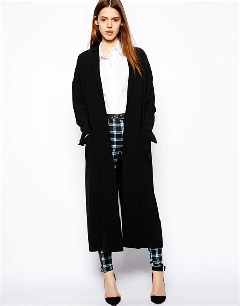 Asos Duster Coat in Black | Lyst