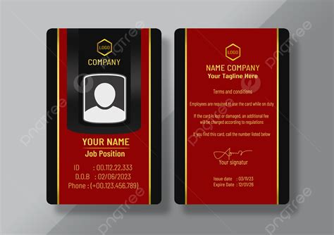 Red Office Employee Id Card Template Download on Pngtree