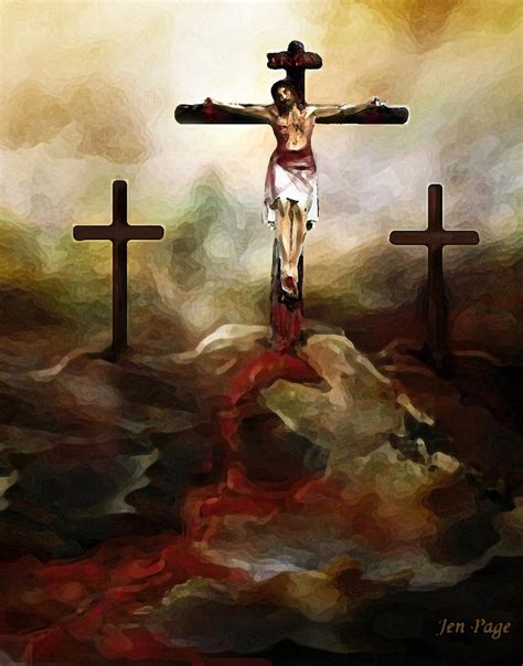 Jesus Died For You Painting by Jennifer Page