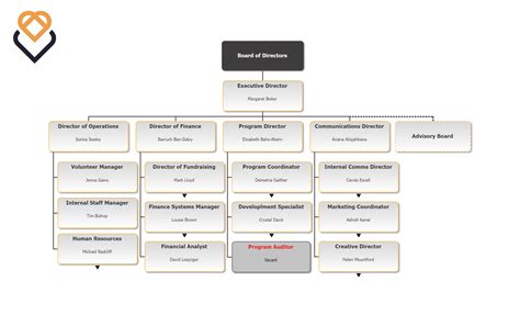 nonprofit org chart Nonprofit organizational chart examples & templates