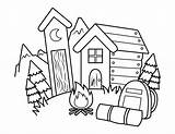 Cabin Coloring Pages Log Printable Wood Burning Woods House Patterns  sketch template