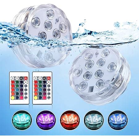 Underwater Led Lights with Remote, Waterproof Multi Color Submersible ...