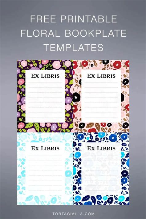 Free Printable Floral Bookplate Templates - tortagialla