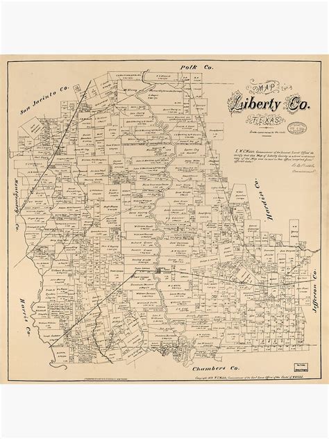 "Map of Liberty County, Texas (1879)" Photographic Print for Sale by allhistory | Redbubble