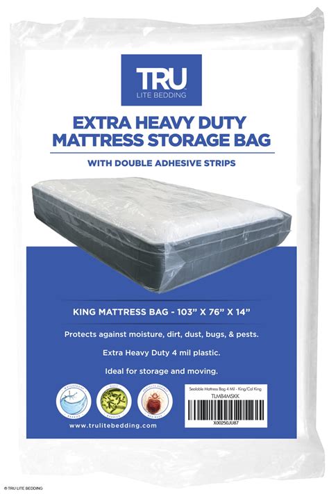 TRU Lite Mattress Storage Bag - SEALABLE Mattress Bag for Moving ...