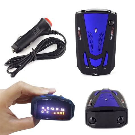 360 Degrees Car Radar Detector 16 Band Voice Alert V7 Security GPS ...