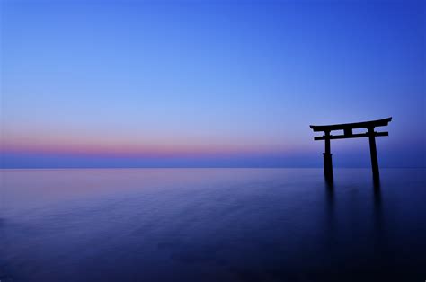 japan, The, Arch, Night, Sunset, Horizon, Sea, Ocean, Calm, Sky, Blue ...