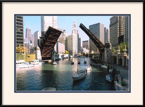 Chicago Bridges & Chicago River | Chicago Loop Framed Print