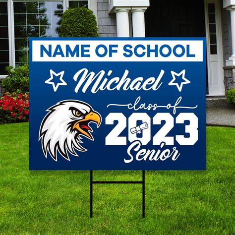 Personalized Graduation Yard Sign 2023 With Mascot 2023 Senior - Etsy