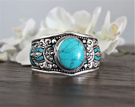 Turquoise Bracelet , Birthstone Bracelet , Bohemian Bracelet , Stone ...