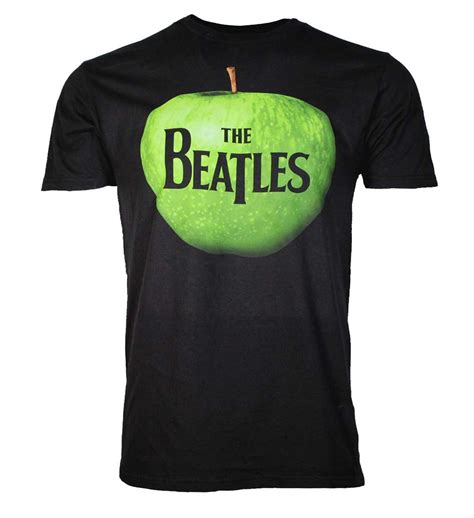 Beatles Beatles Apple Logo Black T-Shirt Men | Loudtrax