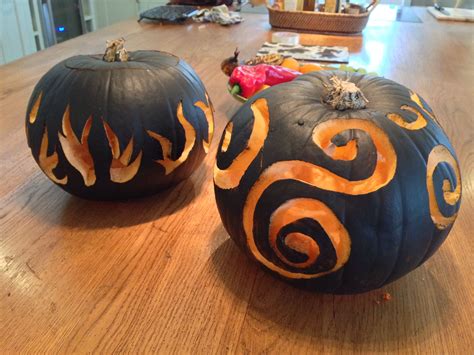 Pumpkin carvings painted black | Pumpkin carving, Pumpkin, Carving