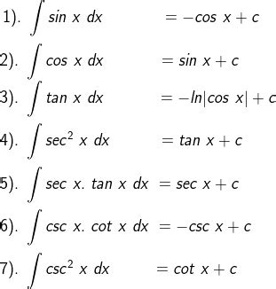 Integral Trigonometri: Rumus Integral sin, cos, tan, dan Contohnya - Bachtiarmath.Com