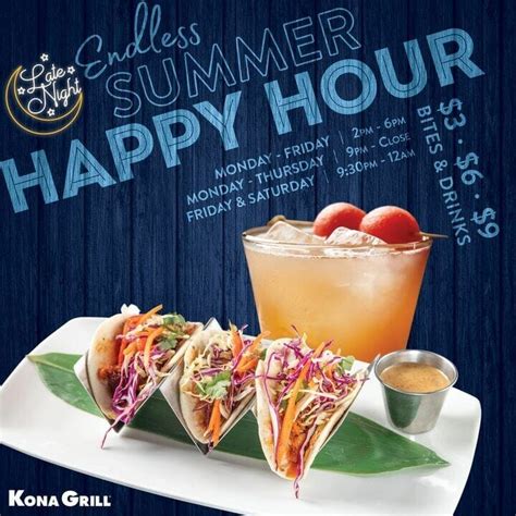 Kona Grill Happy Hour in 2024 - Open Hours