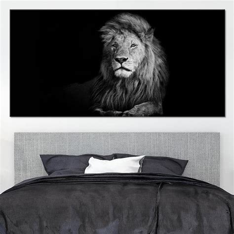 Black and White Lion Canvas Art Set | by Stunning Canvas Prints