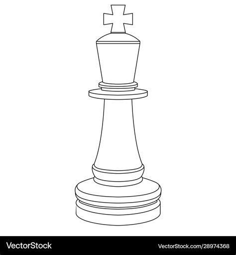 King chess piece outline drawing Royalty Free Vector Image