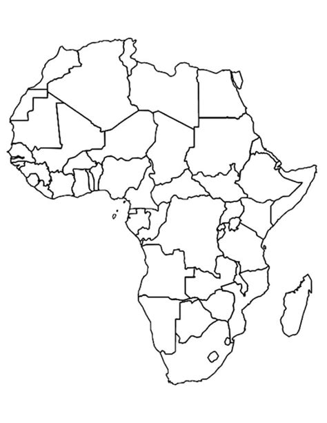 Printable Africa Map Coloring Page - Free Printable Coloring Pages for Kids