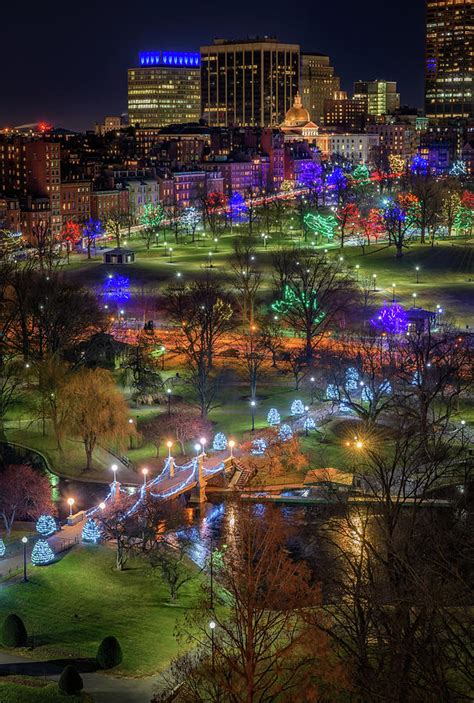 Holiday Lights on Boston Common Photograph by Kristen Wilkinson