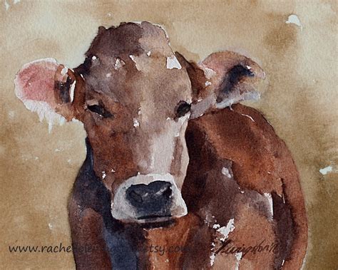 Painting of Jersey Cow ART PRINT Watecolor. Cow Print of - Etsy