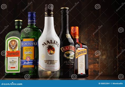 Bottles of Assorted Global Liqueur Brands Editorial Photo - Image of ...