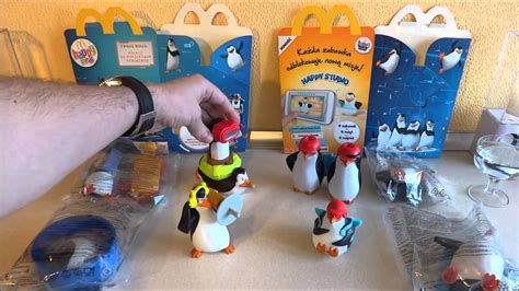 Penguins of Madagascar Movie McDonalds Happy Meal Toys Full Set 2015 European Collection - YouTube