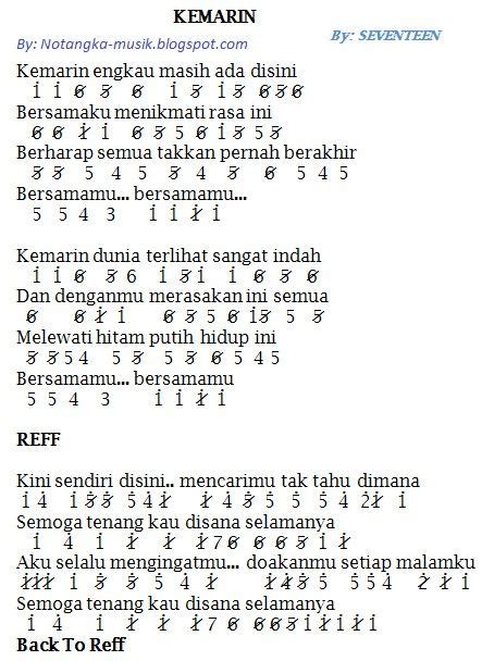 Not Angka Lagu Vierra Bersamamu